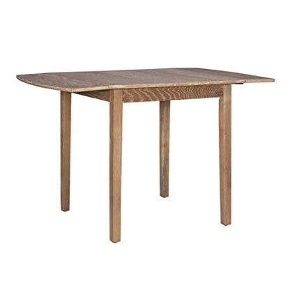 Linon Torino Greywash 30" Square Drop Leaf Table - 30" X 48" Fully Extended - color: Greywash