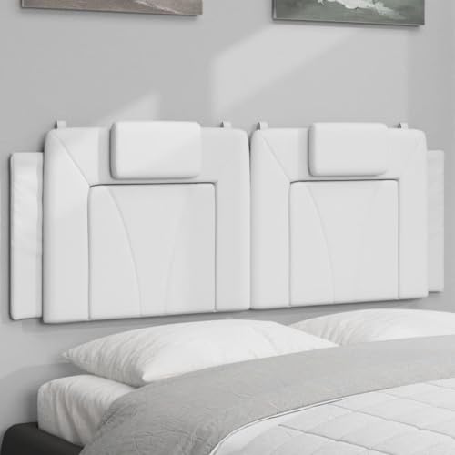 vidaXL Headboard Cushion Viana White 59.8" Faux Leather | Provides comfy support for your back and lower back, Easy to clean and maintain, Ups the appeal of your bedroom decor - color: White, size: 59.8"