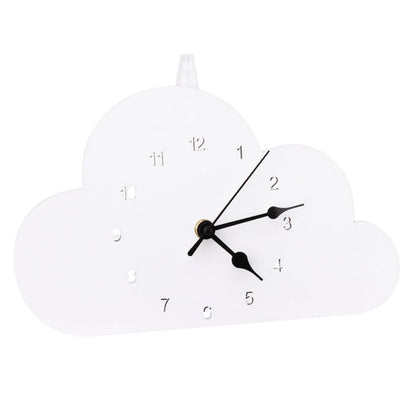 Healifty Nordic-Style Cloud-Shaped Desktop Clock White, Silent Battery-Operated Bedroom and Home Clock for Nightstand and Tabletop Decor