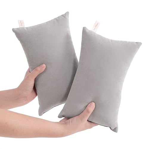 NTBAY Tiny Pillows, Down Alternative 7"x11" Microfiber Mini Pillow for Travel, Pets, Soft Machine Washable Small Pillows for Neck, Wrist, Lumbar and Knee, Light Grey - color: Light Grey, size: 11"x7"