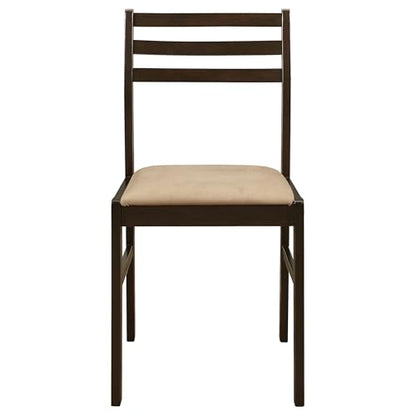 Coaster Home Furnishings 3-Piece Round Wood Dining Room Set Drop Leaf Extension Table Ladder Back Side Chairs Upholstered Seat Cushions Cappuccino and Tan 130005