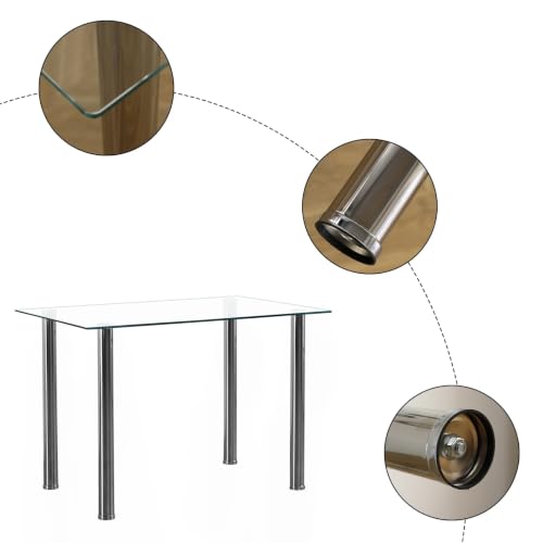 5-Piece Dining Table Set for 4, Table with 4 Chairs, White - color: White, size: Table & Chairs