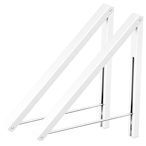 Drying Rack Wall Mounted Clothes Hanger Folding Wall Coat Racks Aluminum Home Storage Organiser Space Savers - color: White
