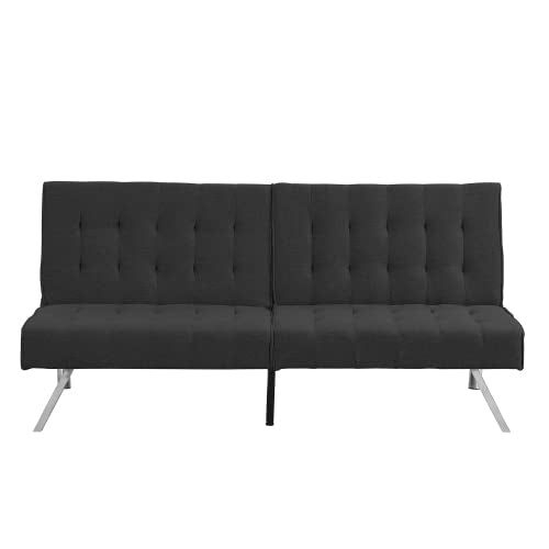 anwickjeff Futon Sofa Bed, Modern Convertible Armless Sleeper Couch Loveseat Sofa Sleeper Daybed for Studio, Apartment, Office, Small Space, Compact Living Room,68.1”x 32.9”x 32.3” (Black) - color: Black
