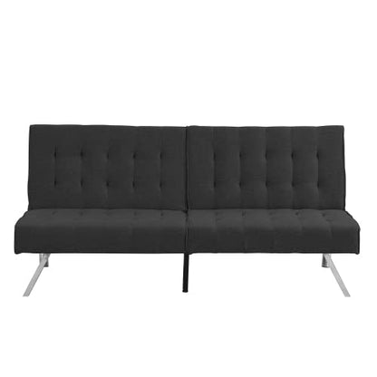anwickjeff Futon Sofa Bed, Modern Convertible Armless Sleeper Couch Loveseat Sofa Sleeper Daybed for Studio, Apartment, Office, Small Space, Compact Living Room,68.1”x 32.9”x 32.3” (Black) - color: Black