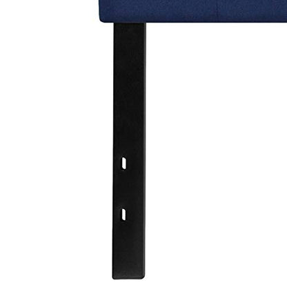 EMMA + OLIVER Tufted Upholstered King Size Headboard in Navy Fabric - color: Navy, size: King