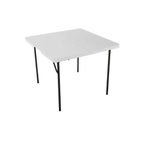 LIFETIME 280228 37-Inch Square Fold-in-Half Table, White Granite Top with Gray Frame - size: 37-Inch, 1 Pack