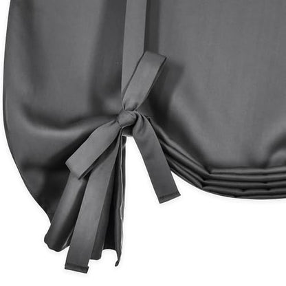 99% Blackout Thermal Insulated Adjustable Tie Up Shade Curtain with Rod Pocket Top - 34 Wide by 45 Inch Long (Medium Grey,1 Panel) - color: Medium Grey, size: 34"W x 45"H