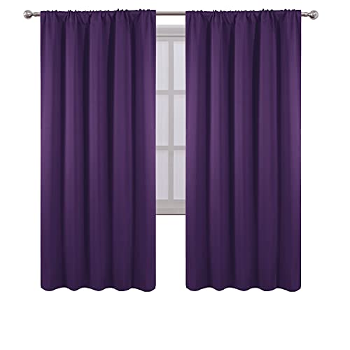 Purple Blackout Curtains/52 x 72 Inch/Set of 2 Panels Room Darkening Curtains for Bedroom - color: Purple, size: 52"W x 72"L (Pack of 2)
