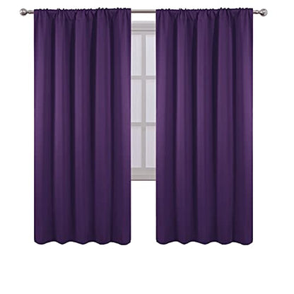 Purple Blackout Curtains/52 x 72 Inch/Set of 2 Panels Room Darkening Curtains for Bedroom - color: Purple, size: 52"W x 72"L (Pack of 2)