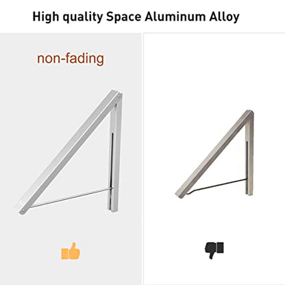 Wall Mounted Drying Rack Clothes Hanger Folding Wall Coat Racks Aluminum Home Storage Organiser Space Savers - color: Matt Silver