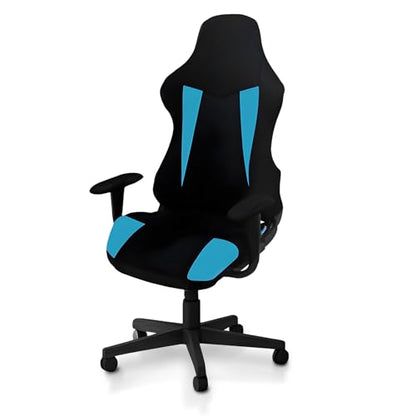 Gaming Chair Covers Only,Stretchable Fit Thick Breathable Mesh | Cat Scratch Proof,Scratch Resistant,Soft,Gaming Chair Seat Cover with 2Pcs Armrest Slipcovers(Black-blue,Style 2) - color: Black-blue, size: Style 2