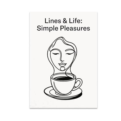 Elegant Line Art Poster Print - Lines & Life: Simple Pleasures - 13x19 - Minimalist Decor