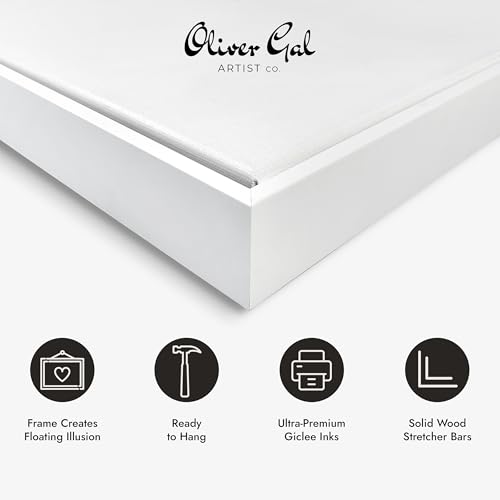 Oliver Gal Girl with Flower Thoughts Canvas Print Wall Art for Living Room, Bedroom, and Bathroom, 10" x 15", White Floater Frame - color: White Floater Frame, size: 15"L x 10"W