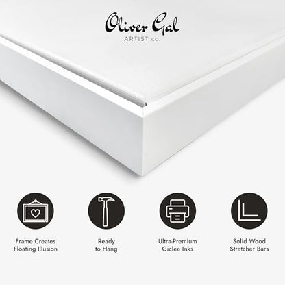 Oliver Gal Girl with Flower Thoughts Canvas Print Wall Art for Living Room, Bedroom, and Bathroom, 10" x 15", White Floater Frame - color: White Floater Frame, size: 15"L x 10"W