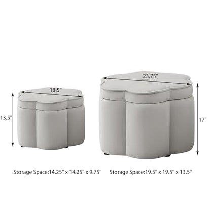 24" Small Modern Nesting Tables with Large Weight Capacity, Modern Nesting Side Tables with Space-Saving Design, Small Coffee Table with Side Storage Shelf for Living Room, Gray - color: Grey