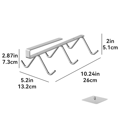 Stainless Steel Cabinet Hook Mug Holder Hanging Coffee Cup Rack for Kitchen Under Cabinets Hangers Organizer Utensil (Large 2 Pack) - size: Large 2 Pack