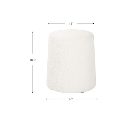 HomePop 17" Organic Shape Ottoman - Cream Boucle - color: Cream Boucle