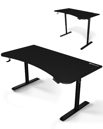 Arozzi Arena Moto Electric Standing Desk Pure Black | Dual Motor Steel Frame, Full-Surface Washable Mousepad, Cable Storage - color: Pure Black, size: Sit Stand
