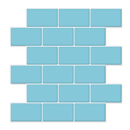 STICKGOO Subway Tile Peel and Stick Backsplash, Thicker Design 12" x 12" Stick on Backsplash Tiles for Kitchen, Bathroom, Wall Tile (10 Sheets, Blue) - color: Blue