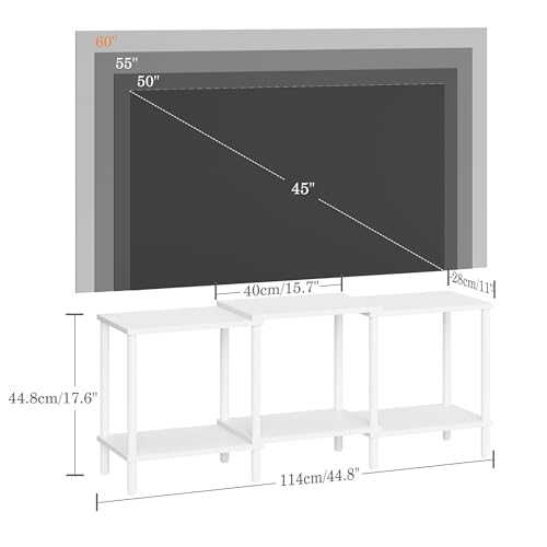 TV Stand, Entertainment Center, Industrial TV Media Console Table with Open Storage Shelves, 2 Tier TV Cabinet for Living Room, Bedroom LTS107W - color: White