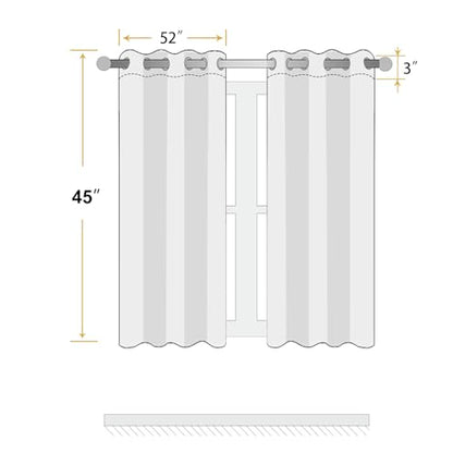 ChrisDowa Lake Blue Blackout Curtains 45 Inches Long 2 Panels for Bedroom | Room Darkening,Light Blocking,Thermal Insulated,Faux Linen,Farmhouse,Grommet,Window Treatment,Drapes,Living Room,52x45 - color: Sky Blue, size: 52"W x 45"L (Pack of 2)