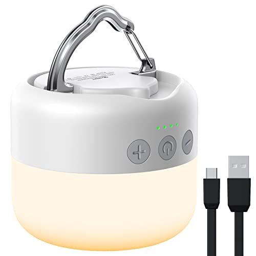 ZMNT LED Camping Lantern Rechargeable 1000LM, Up to 300H Running Time Camping Tent Light, 6700mAh Emergency Light for Hurricane, Power Outages, Home, Hiking, Water-Resistant - color: White