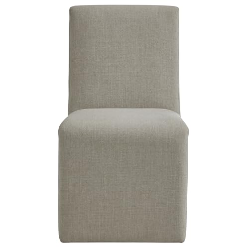 Modway Emory Fabric Slipper Dining Chair in Linen – Upholstered Armless Dining Side Chair – Versatile Modern Accent Chair or Vanity Chair - color: Linen