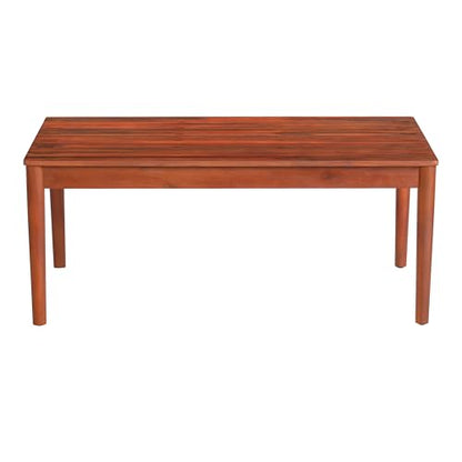 Christopher Knight Home Dolly 36.25"Outdoor Slat Panel Coffee Table, Acacia Wood Coffee Table, Spacious Tabletop, Wooden Legs, Rustic Style Design, Rectangular Side Desk for Backyard Garden, Mahogany
