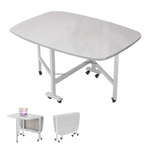 Multifunction Table Drop Leaf Dining Table, Foldable Kitchen Table Multifunction Space Saving Table For Dining Room Home Office, Easy To Fold And Unfold, Multifunction Expandable Table(White,120x70x75 - color: White, size: 120x70x75cm