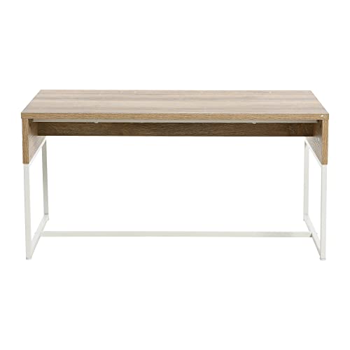 Household Essentials Coastal Oak & Iron Wrap Coffee Table - color: Coastal Oak Finish, style: Coffee Table
