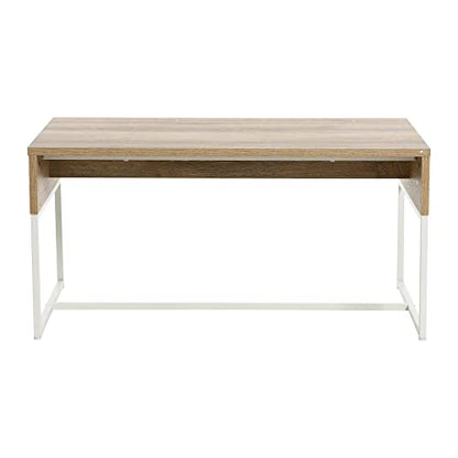 Household Essentials Coastal Oak & Iron Wrap Coffee Table - color: Coastal Oak Finish, style: Coffee Table
