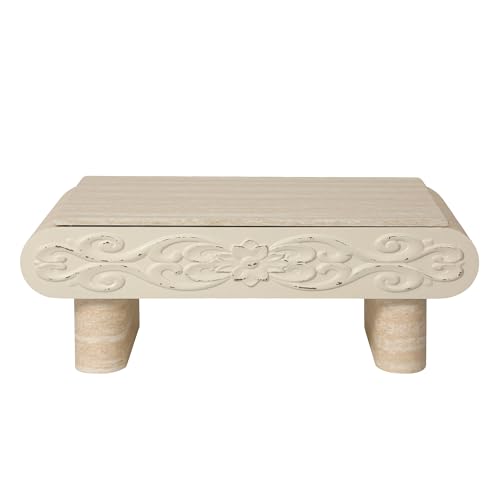 39.4" Lift Top Coffee Table with Hidden Storage & Antique Design for Living Room, Rectangular MDF Wooden Center Table Tea Table for Apartment, Beige - color: 39.4" Lift Top Coffee Table With Antique Design,beige