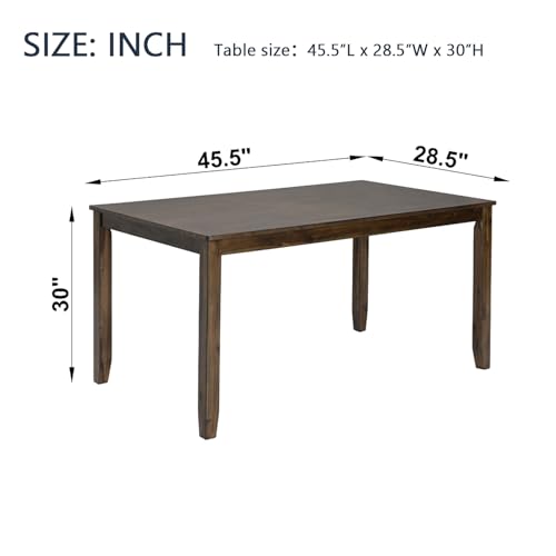 Knocbel Classic 4-Person Dining Table for Small Space, Wooden Apartment Condo Pub Bistro Kitchen Dining Furniture, Standard Height (Walnut Rectangular 30" H) - color: Walnut Rectangular 30"h