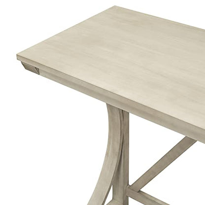 3 Piece Counter Height Dining Table Set with 2 Stools, 47.2 Inch Breakfast Nook Table for Small Spaces, Solid Wood Frame, Farmhouse Apartment Kitchen Set,White - color: White