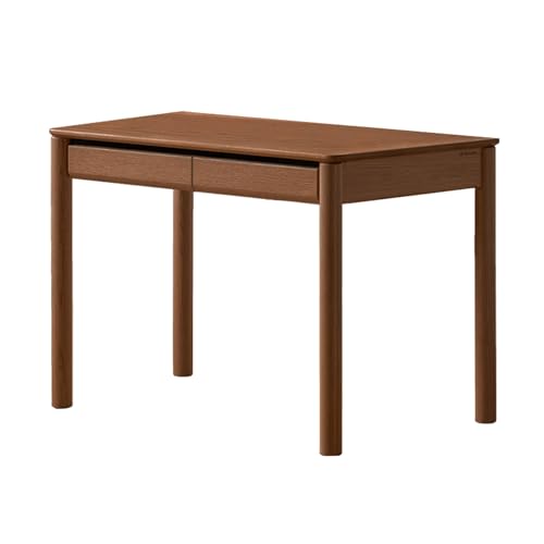 Solid North American FAS Grade Black Walnut Desk, Minimalist Wood Home Office Computer Desk, Mid Century Modern Writing Desk for Study Room Office Bedroom Workspace - size: 39.37"W