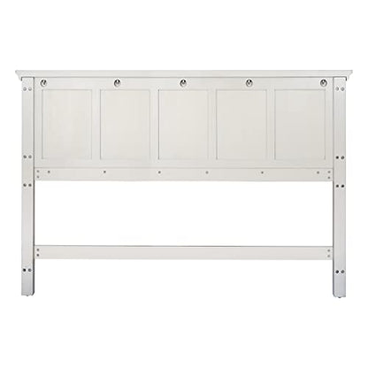 OSP Home Furnishings Farmhouse Basics King Headboard Only, Rustic White Finish - size: King