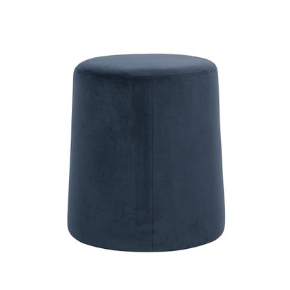 HomePop 17" Organic Shape Ottoman - Blue Velvet - color: Blue Velvet