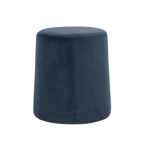 HomePop 17" Organic Shape Ottoman - Blue Velvet - color: Blue Velvet