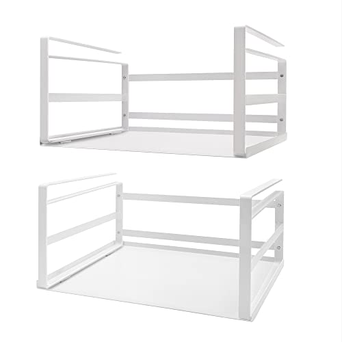 Nxconsu Under Shelf Basket 2 Pack, Cabinet Storage Organizer, 13.4" White | Solid Metal Bottom Holds Up to 30 lb with No Drilling for Kitchen Cupboard Pantry Bookshelf Closet Laundry and Bath - color: White, size: Medium - 13.4"L