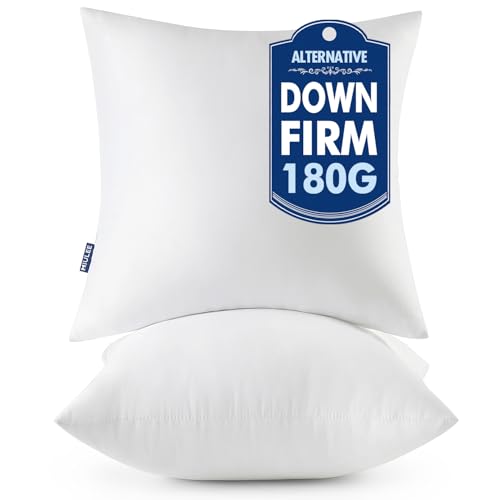 MIULEE 12x12 Throw Pillows Inserts 2 Pack, Decorative Pillows for Couch Bed | 100% Virgin Filling, Full and Fluffy, Lumbar, Back and Neck Support - size: 12x12 Inch