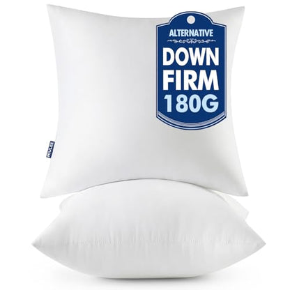 MIULEE 12x12 Throw Pillows Inserts 2 Pack, Decorative Pillows for Couch Bed | 100% Virgin Filling, Full and Fluffy, Lumbar, Back and Neck Support - size: 12x12 Inch