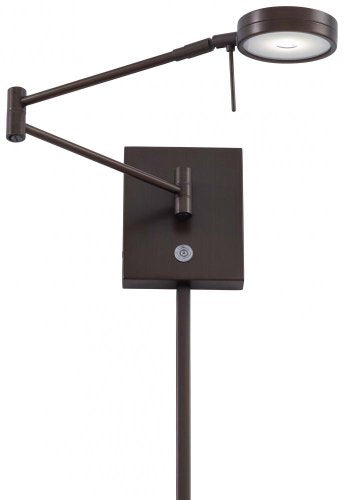 GEORGE KOVACS P4308-647 George's Reading Room LED Swing Arm Wall Lamp, 1-Light, 8 Total Watts, 6.25-in H x 13.75-in W, Copper Bronze Patina - color: Copper Bronze Patina