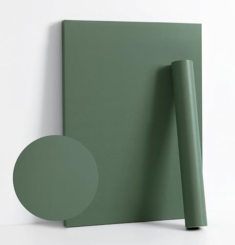 394''x23.6'' Green Peel and Stick Wallpaper Contact Paper Modern Self Adhesive Wall Paper Removable Renter Friendly Textured Solid Color Shelf Cabinet Vinyl Roll (394''x23.6'',Dark Green) - color: Dark Green, size: 23.6" x 394"
