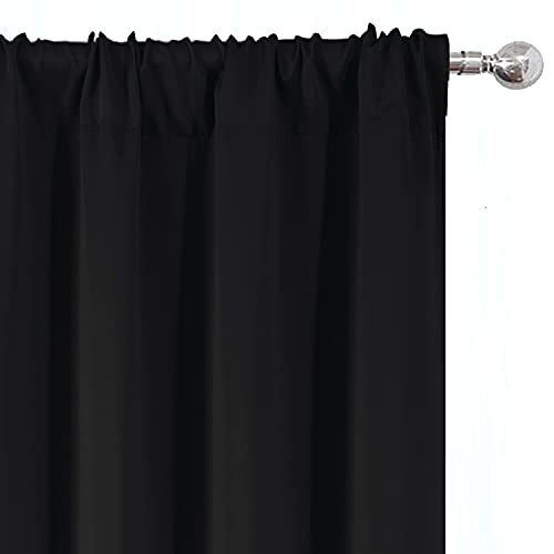 Black Blackout Curtains/42 x 54 Inch/Set of 2 Panels Room Darkening Curtains for Bedroom - color: Black, size: 42"W x 54"L (Pack of 2)