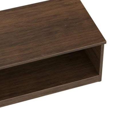 Modular Stackable Open Front Storage Cube Organizer, Tool-Free Assembly Open Shelf Storage System, Walnut Finish Home Display Cabinet