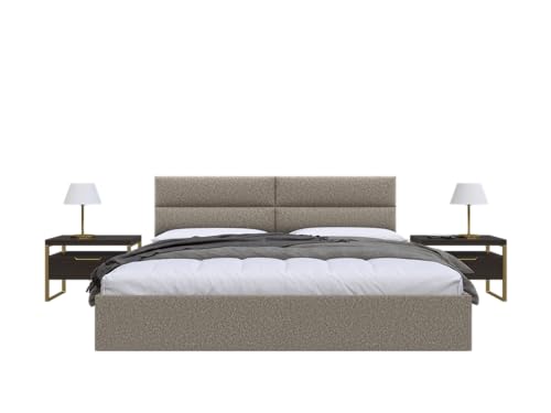 Vänt Wall Mounted Headboard Panels, King/Twin, Faux Merino Wool Brown - color: Faux Merino Wool Brown, size: 39"