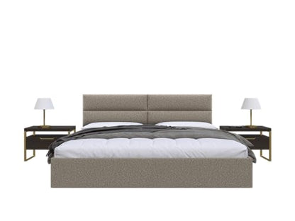 Vänt Wall Mounted Headboard Panels, King/Twin, Faux Merino Wool Brown - color: Faux Merino Wool Brown, size: 39"