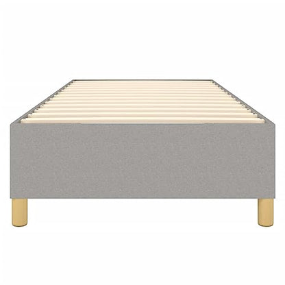 Single Bed Frame, Modern Upholstered Fabric Platform Bed with Sturdy Wooden Slats, Light Grey Twin Size Foundation for Bedroom, Easy Assembly - size: Single