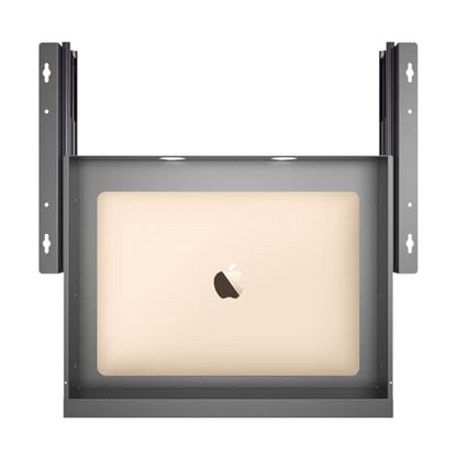 Under Desk Mounted Sliding Pull-out Drawer W 19.2" x D 13.4" | Office Desk Storage Organizer for Sit Stand Workstation, Metal, Black (Large) - size: 1TierLarge